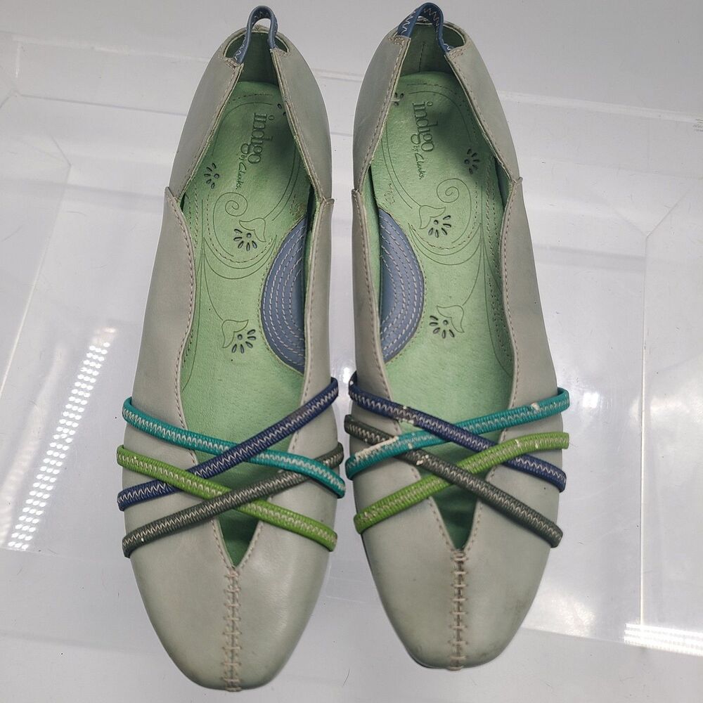 Clarks Indigo Flats Style 80944 Leather Upper Women's Size 8M